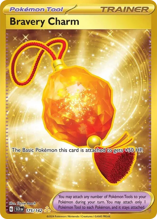 Bravery Charm 175/142 Hyper Rare Pokemon Card (SV Stellar Crown)