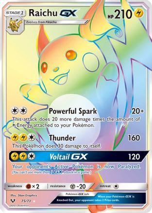 Raichu GX (Secret) (75/73) - Shining Legends Holofoil