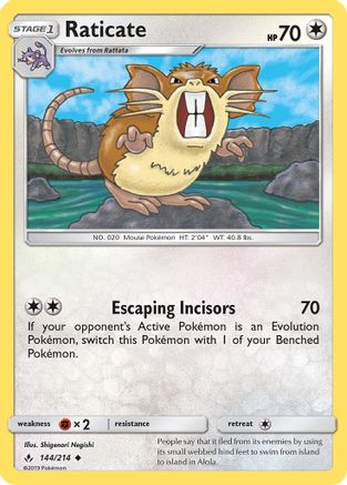 Raticate (144/214) - SM Unbroken Bonds Reverse Holofoil