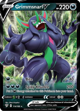 Grimmsnarl V (114/189) - SWSH03 Darkness Ablaze Holofoil