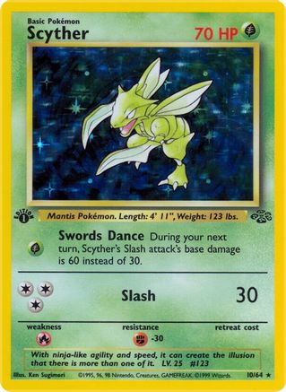 Scyther (10/64) - Jungle 1st Edition Holofoil