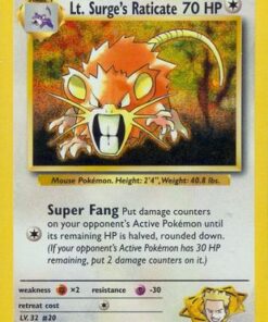Lt. Surge's Raticate (16/034) - Trading Card Game Classic Holofoil