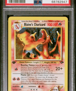 PSA 5 BLAINE'S CHARIZARD HOLO-1ST EDITION