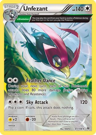 Unfezant (Delta) (81/108) - XY Roaring Skies Reverse Holofoil